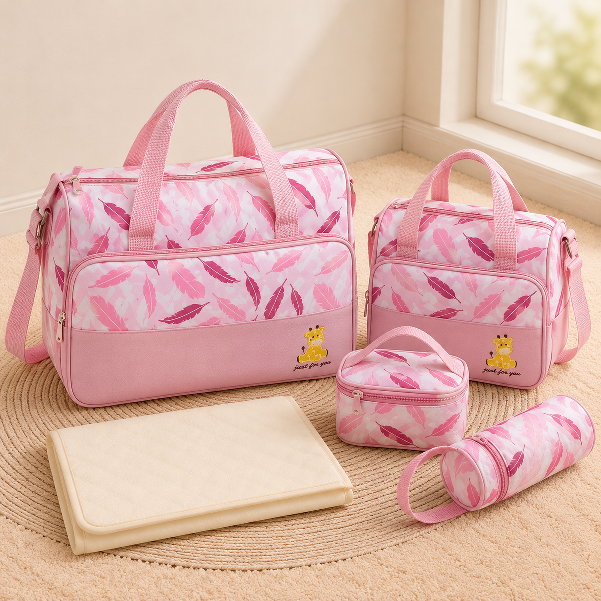 Set de Bolsos Maternales 5 Piezas - Estampado