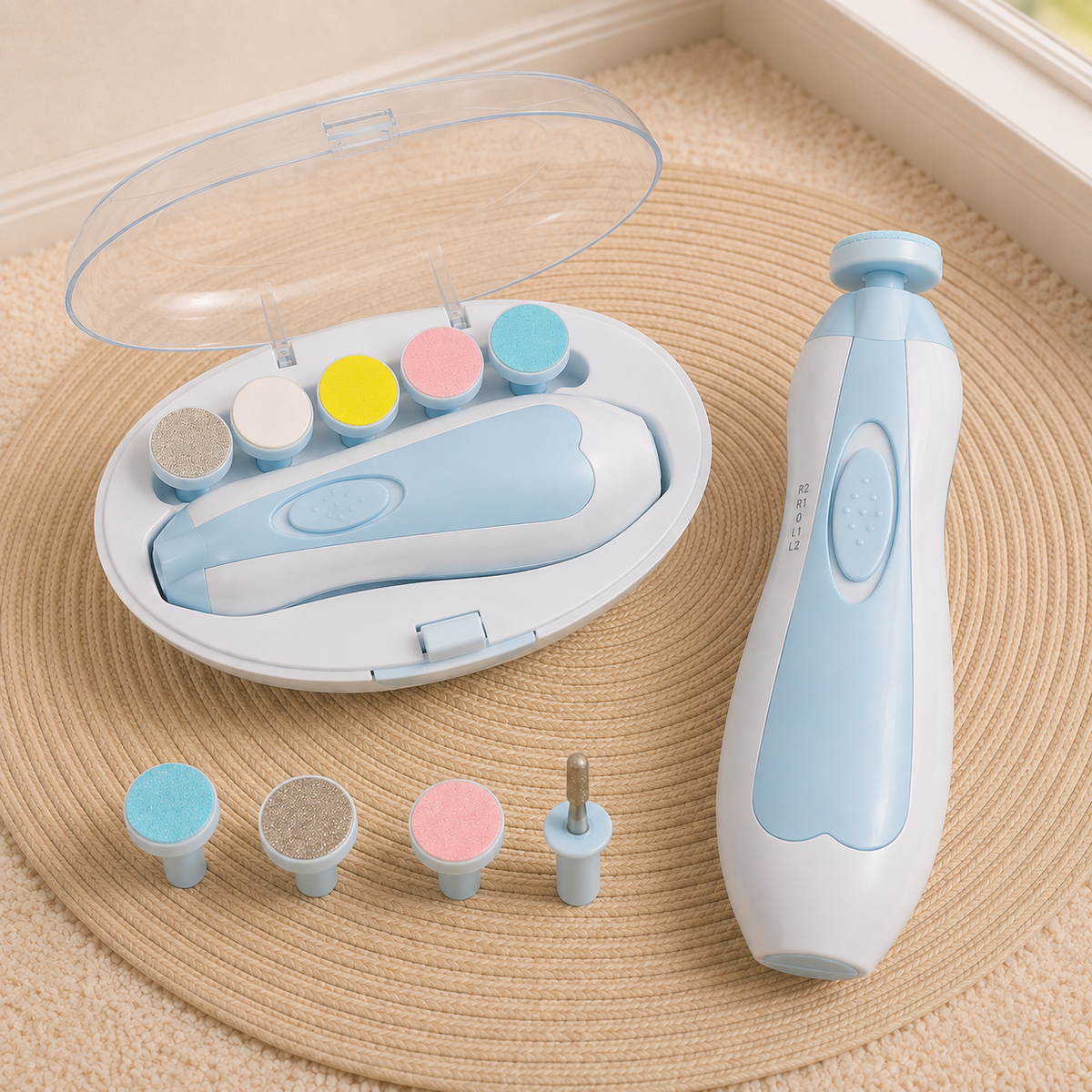 Lima de Uñas Eléctrica para Bebé - Kit con Luz LED