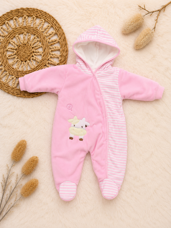 Enterito Acolchado de Algodón Plush con Gorro.