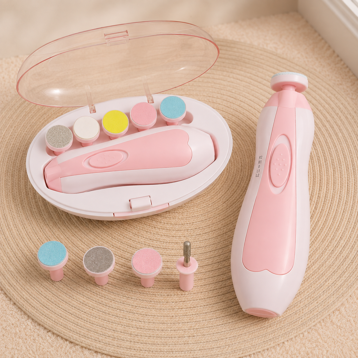 Lima de Uñas Eléctrica para Bebé - Kit con Luz LED