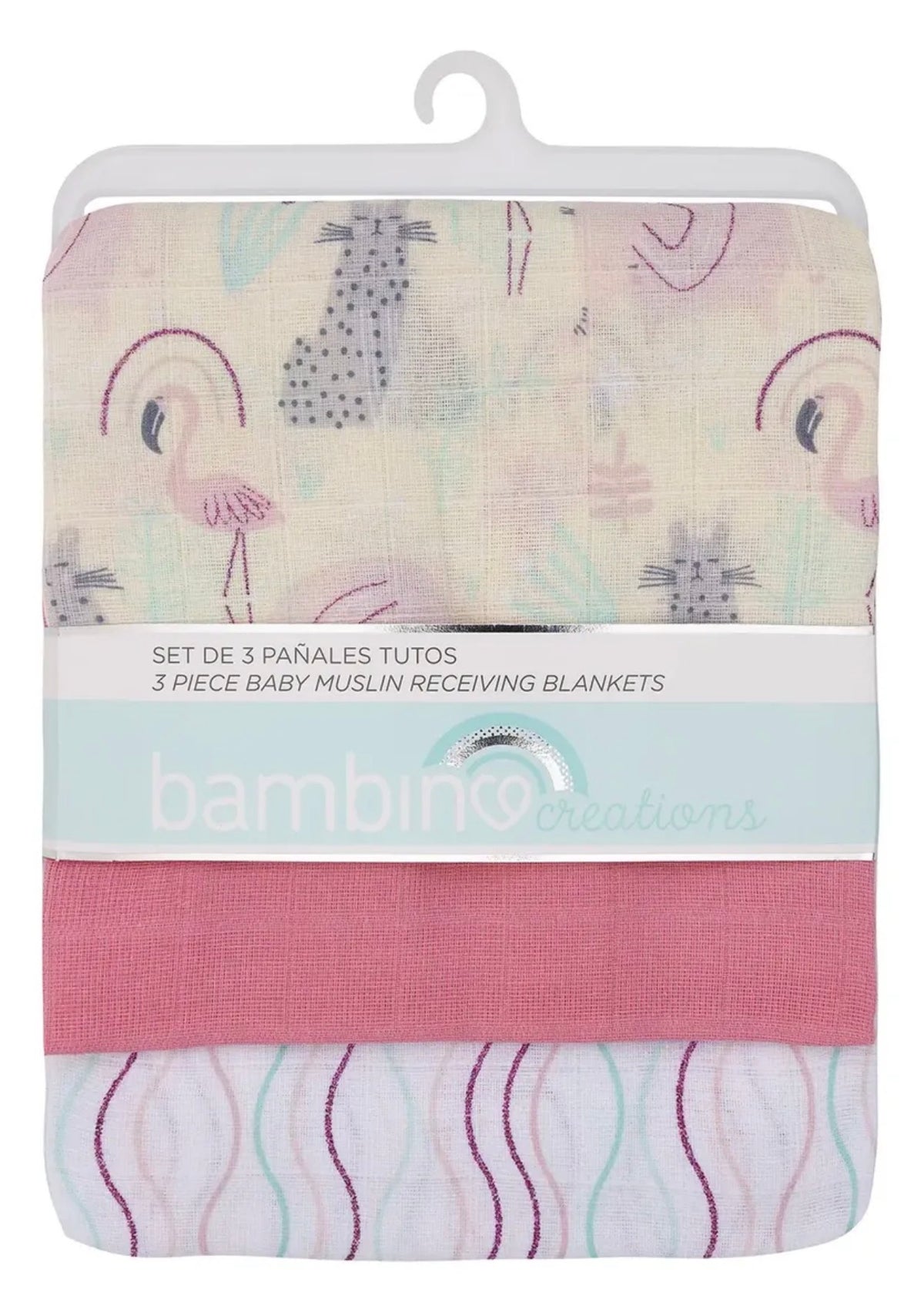 Set de 3 Pañales Tutos de Muselina Bambino - Niña