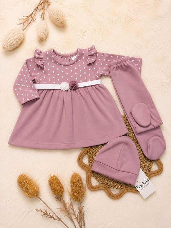 Vestido Punto Inglés para Bebé Niña (3 piezas) - Perú
