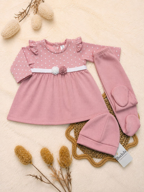 Vestido Punto Inglés para Bebé Niña (3 piezas) - Perú