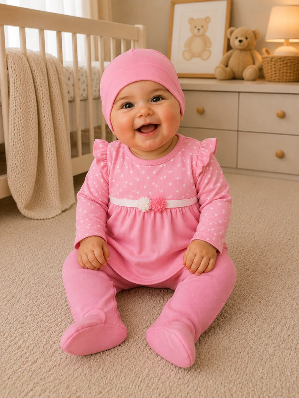 Vestido Punto Inglés para Bebé Niña (3 piezas)